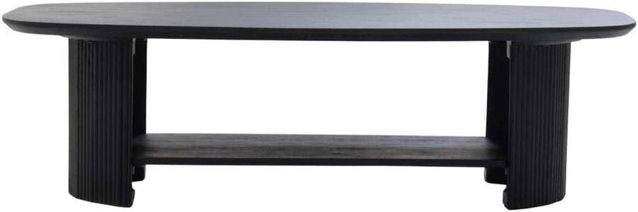 Giga Meubel Salontafel Lorna Deens Ovaal Zwart Hout 130x70x38cm