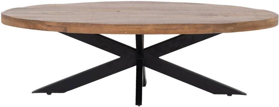 Giga Meubel Salontafel Ovaal Mangohout IJzer 130x70x40 Mansour