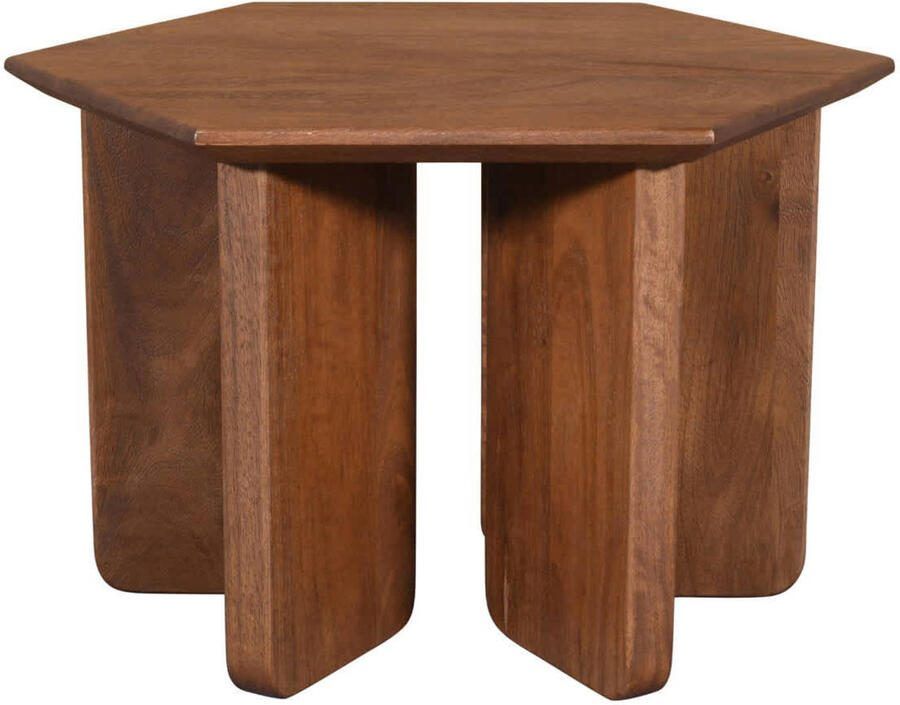 Giga Meubel Salontafel Martos Donkerbruin Mangohout 60x60x38cm