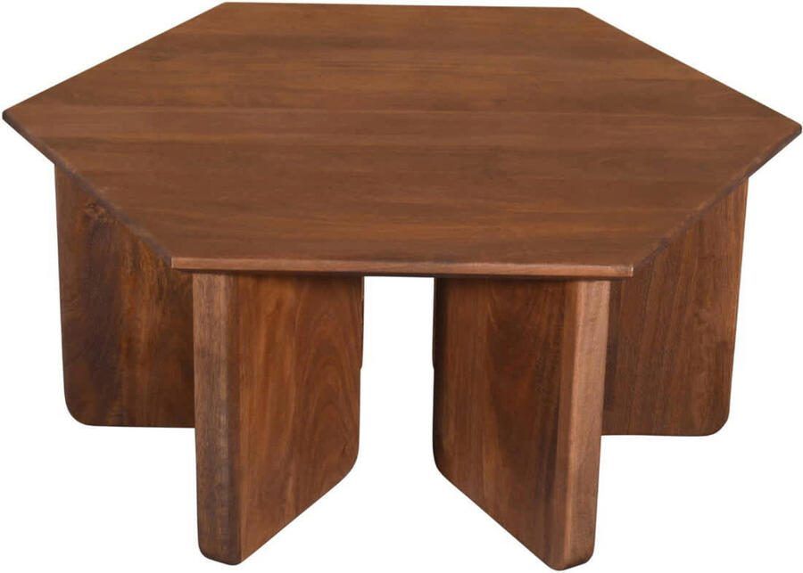 Giga Meubel Salontafel Martos Donkerbruin Mangohout 80x80x35cm