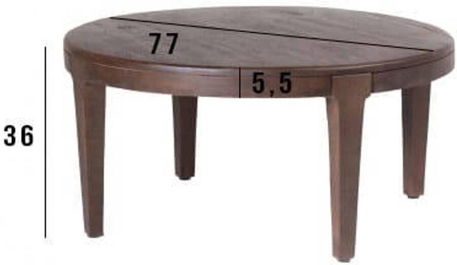 Giga Meubel Salontafel Rond Bruin Set van 2 Salontafel Mio - Foto 4