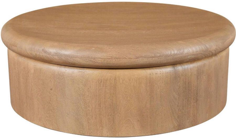 Giga Meubel Salontafel Rota Rond Naturel Mangohout 90x90x31cm