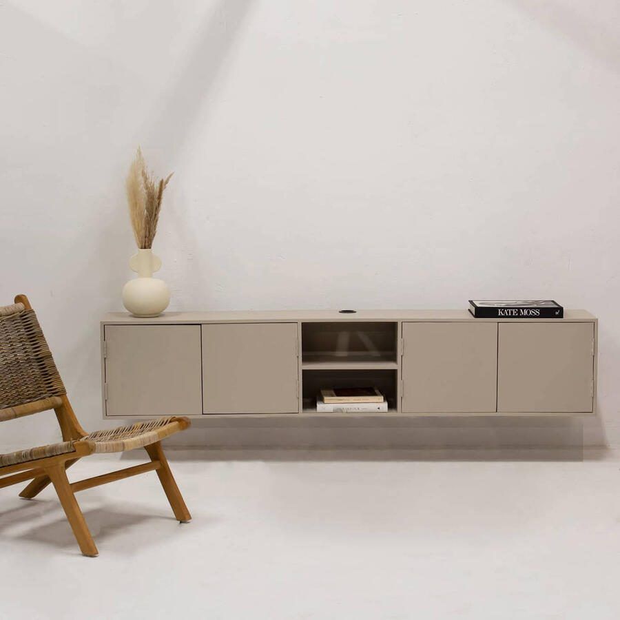 Giga Meubel Tv-Meubel Taupe Mangohout 4-Deurs 200x30x40cm Loiza - Foto 2