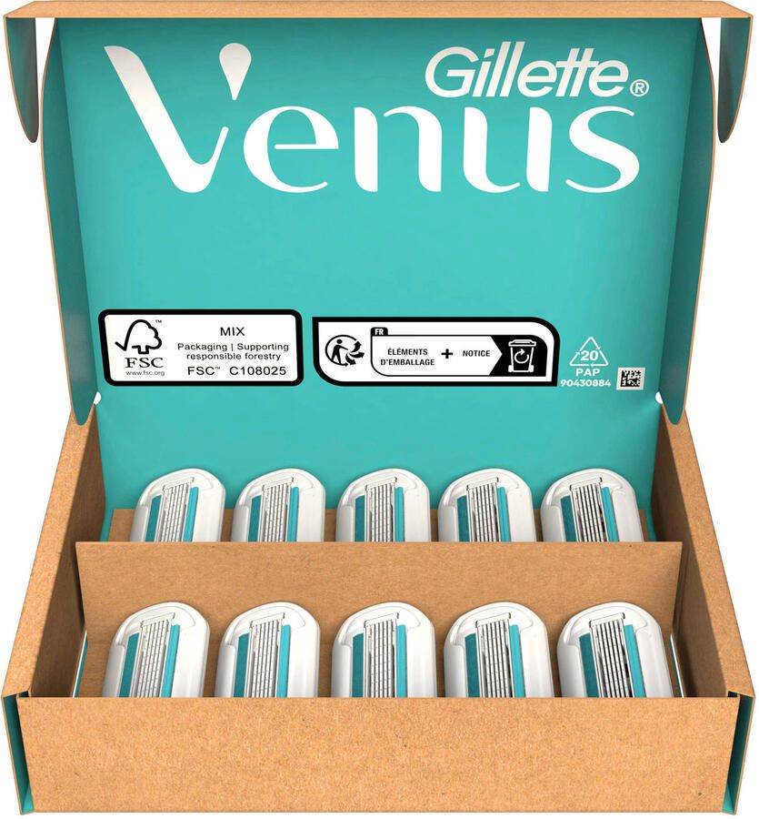 Gillette Venus Deluxe Smooth Sensitive 10 Scheermesjes Voor Een Gladde Scheerbeurt Brievenbusverpakking