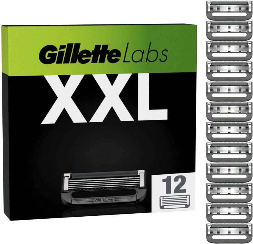 Gillette Labs with exfoliating bar en heated razor navulmesjes 12 stuks