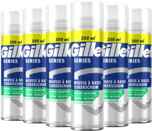 Gillette Series verzachtende scheerschuim met Aloë Vera 6 x 250 ml voordeelverpakking