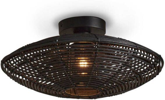 GOOD&MOJO Plafonniere Tanami Rotan Zwart Ø40cm - Foto 3