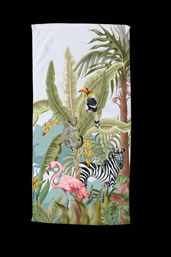 Good Morning Kinder Strandlaken Velours Jungle Party 75x150cm multi - Foto 3