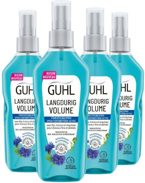Guhl Langdurige Volume Föhn-Active Styling Spray 4 x 150 ml voordeelverpakking