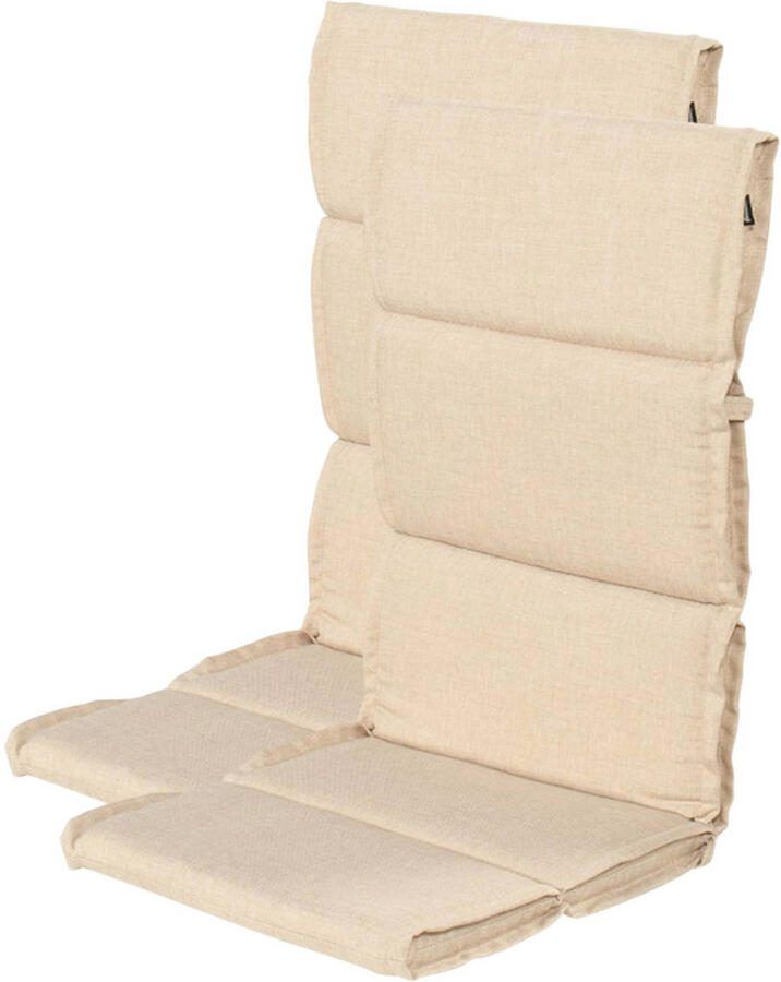 Hartman tuinkussen hoge rug Bahama Beige (123x50x5 cm) (set van 2)