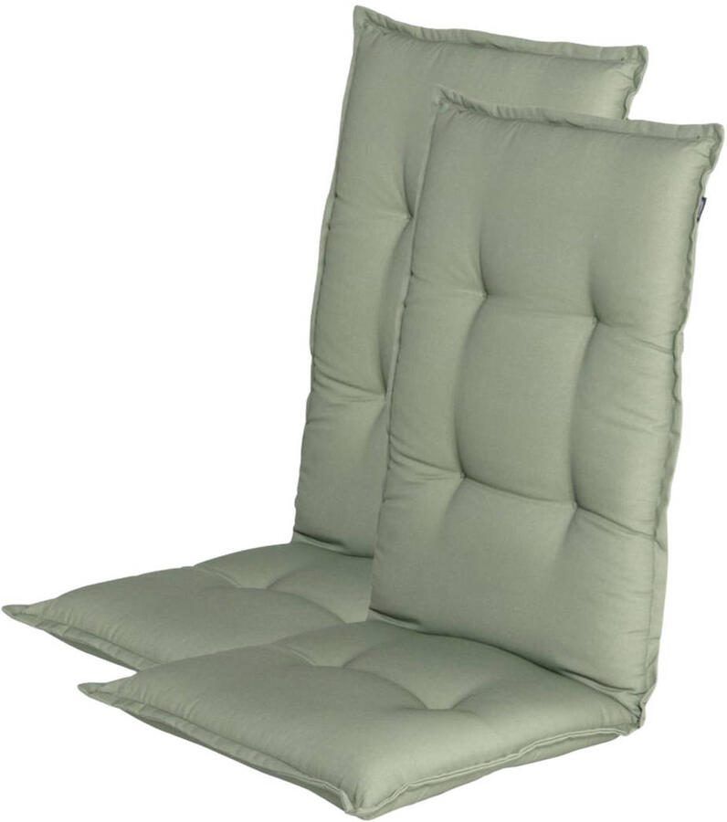 Hartman tuinkussen hoge rug Cuba Soft Green (123x50x8 cm) (set van 2)