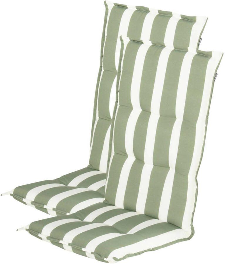 Hartman tuinkussen hoge rug Roma Soft Green (123x50x8 cm) (set van 2)