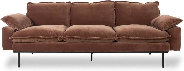HKliving Retro Sofa 3-zitsbank Royal Velvet Magnolia