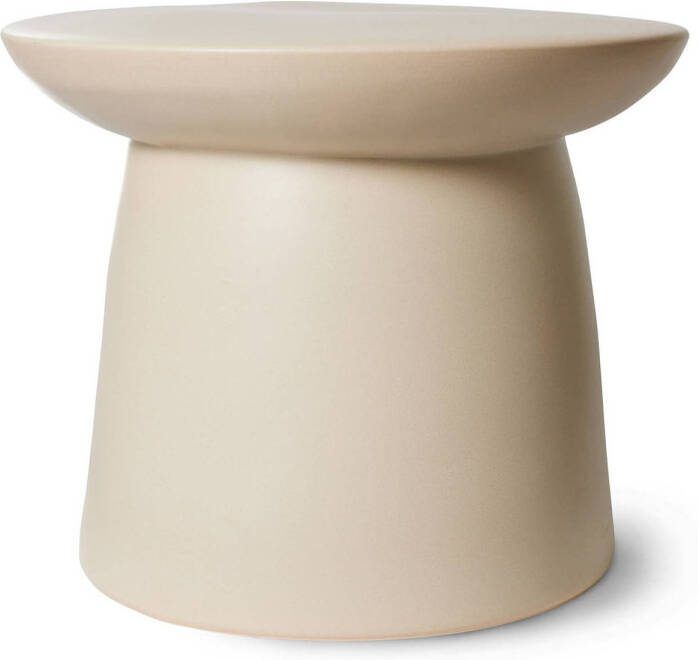 HKLIVING Bijzettafel Earthenware Keramiek Ø46cm Crème Rond