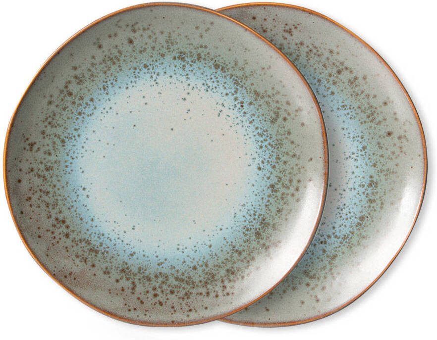 HKliving 70's Dinerbord Ø 29 cm Set van 2 Mineral