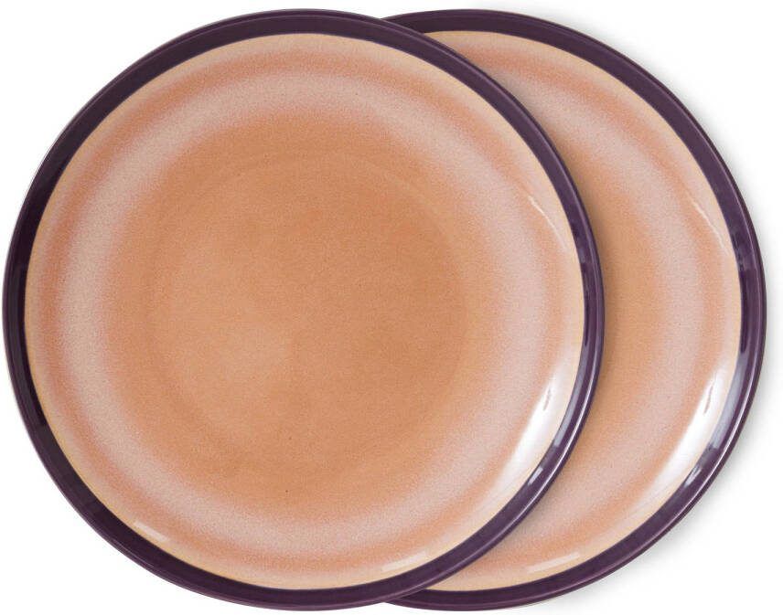 HKliving 70's Dinerbord Ø 29 cm Set van 2 Bedrock
