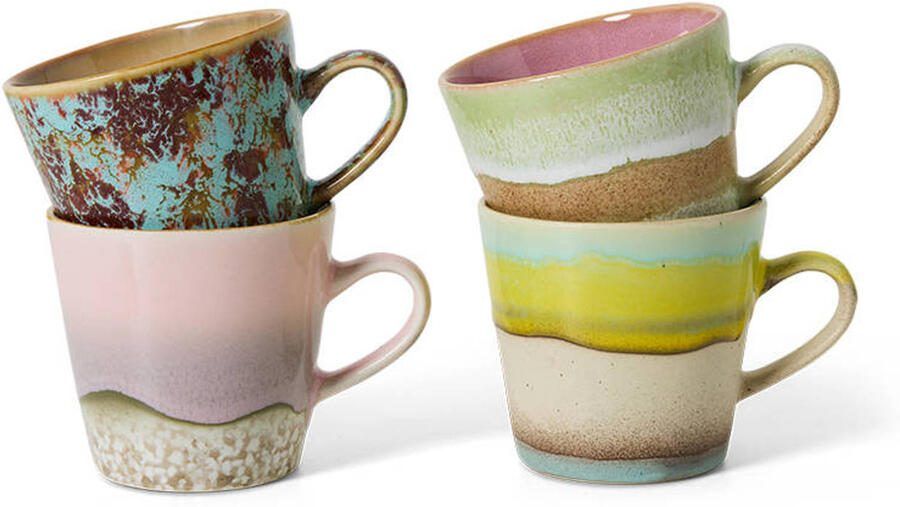 HKLIVING americanokopje 70s (Ø8 5 cm) (260 ml) (set van 4)