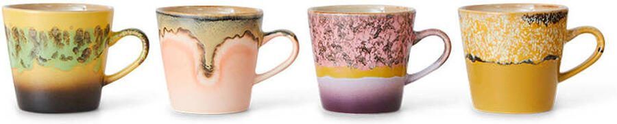 HKLIVING americanokopje 70s (Ø8 5 cm) (260 ml) (set van 4)