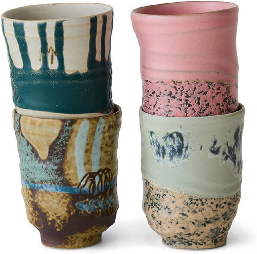 HKLIVING Artist ceramics mok (Ø7 2 cm) (set van 4)