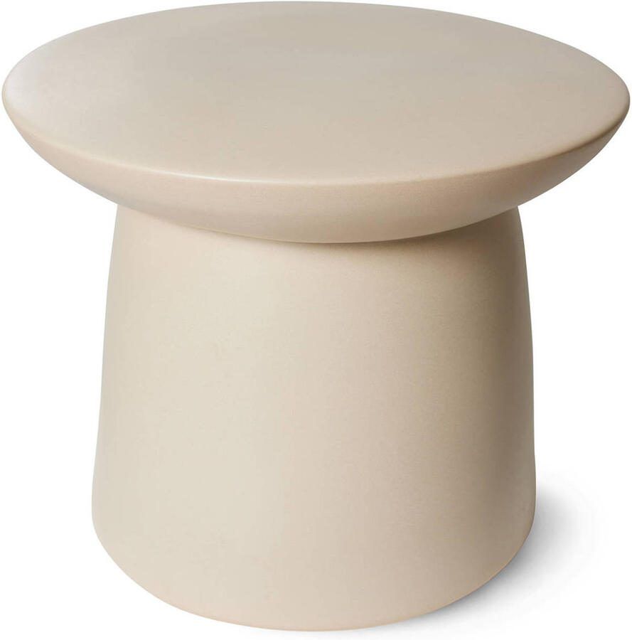 HKLIVING Bijzettafel Earthenware Keramiek Ø46cm Crème Rond - Foto 2