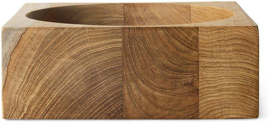 HKLIVING Schaal Cube Teakhout 22 x 22cm Bruin