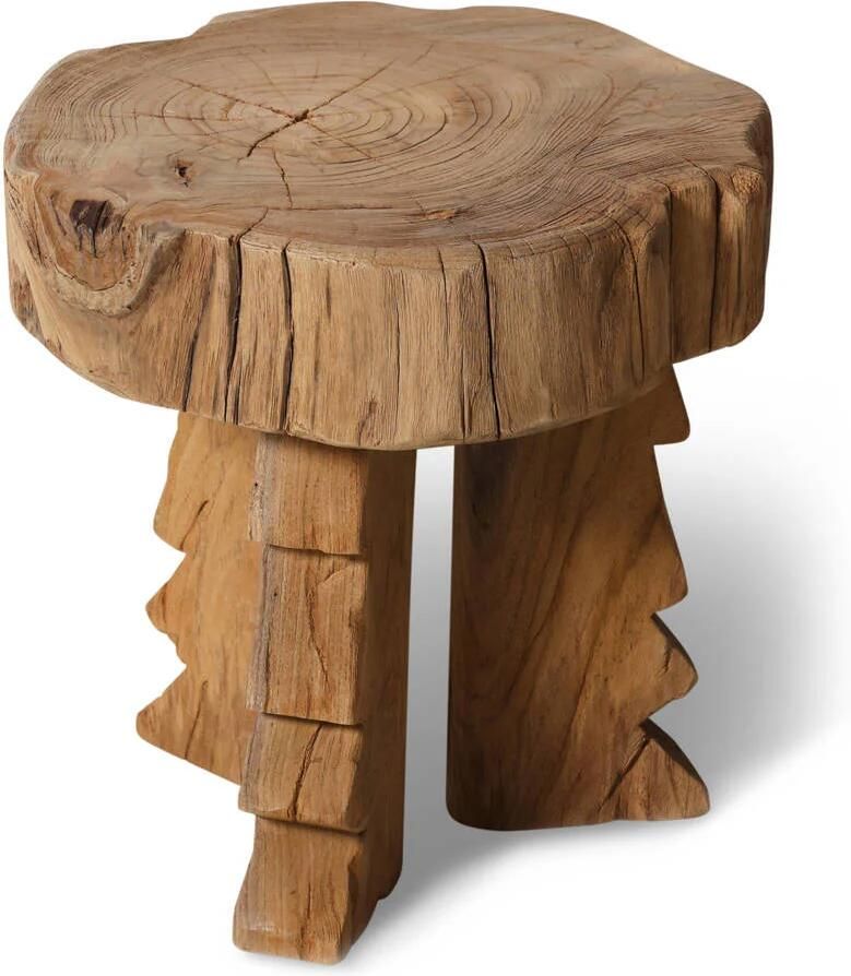 HKLIVING Krukje Carved Teakhout Ø40cm NATUREL - Foto 4