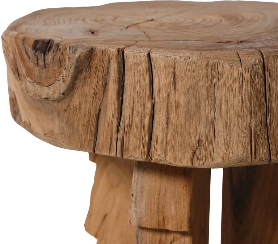 HKLIVING Krukje Carved Teakhout Ø40cm NATUREL - Foto 3