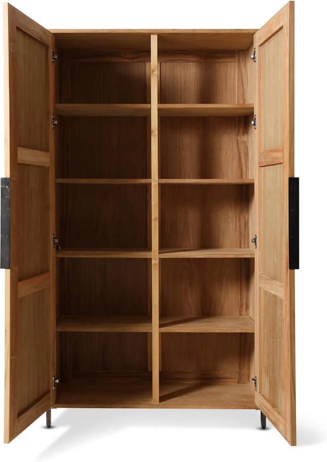 HKLIVING Opbergkast Pioneer Rattan & Hout 180 x 100cm Naturel - Foto 2