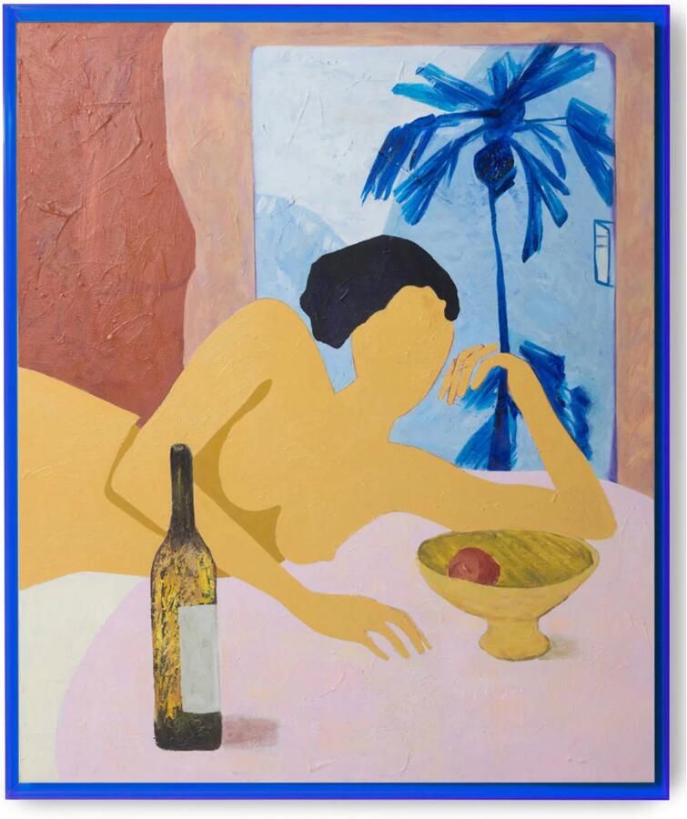 HKLIVING Schilderij Catch my drift 127 x 107cm Blauw