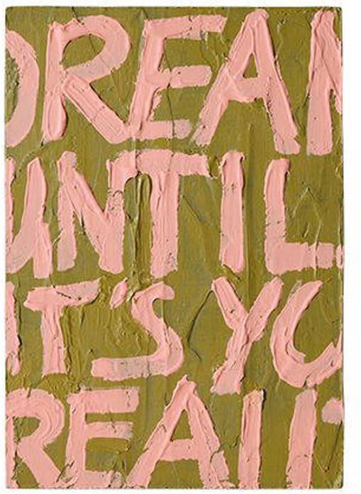 HKLIVING Wandobject Manifest 30 x 21cm Groen Roze