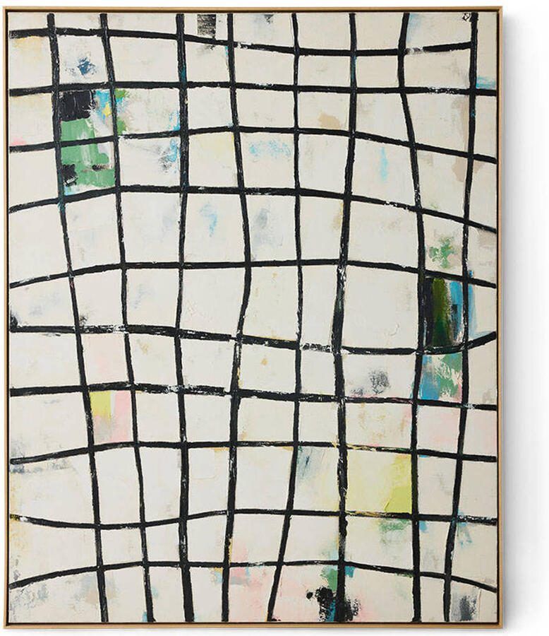 HKLIVING Schilderij Wired 163 x 131cm WIT