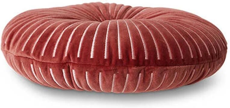 HKLIVING Round Ripple Sierkussen Ø 35 cm Burgundy