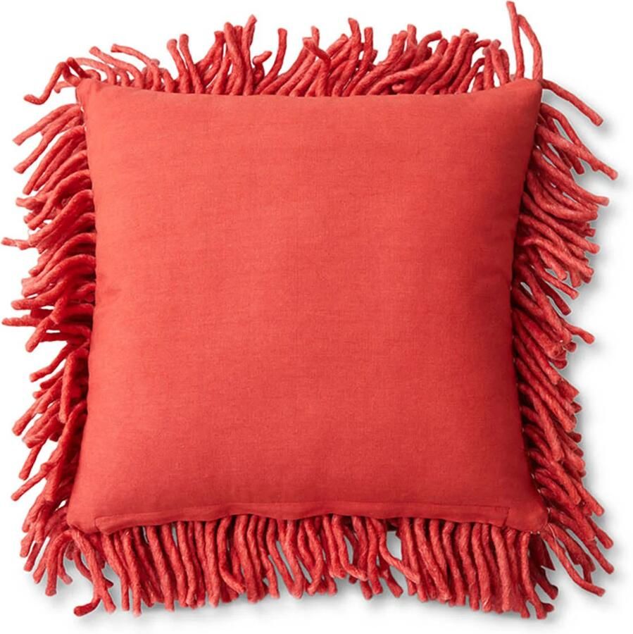 HKLIVING Rugged Woolen Sierkussen 50 x 50 cm Cherry Red