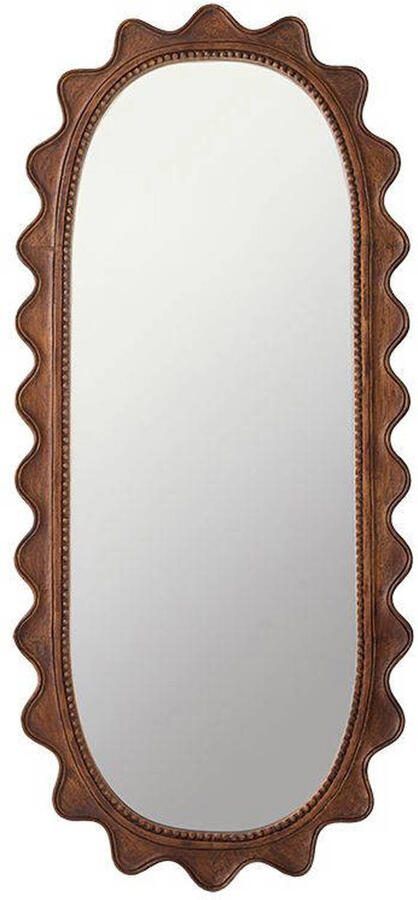 HKLIVING Ovale Spiegel Ripple Hout 135 x 61cm Donkerbruin Ovaal