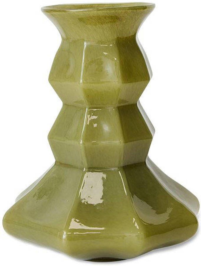 HKLIVING Vaas Silhouette Glas 32cm Groen