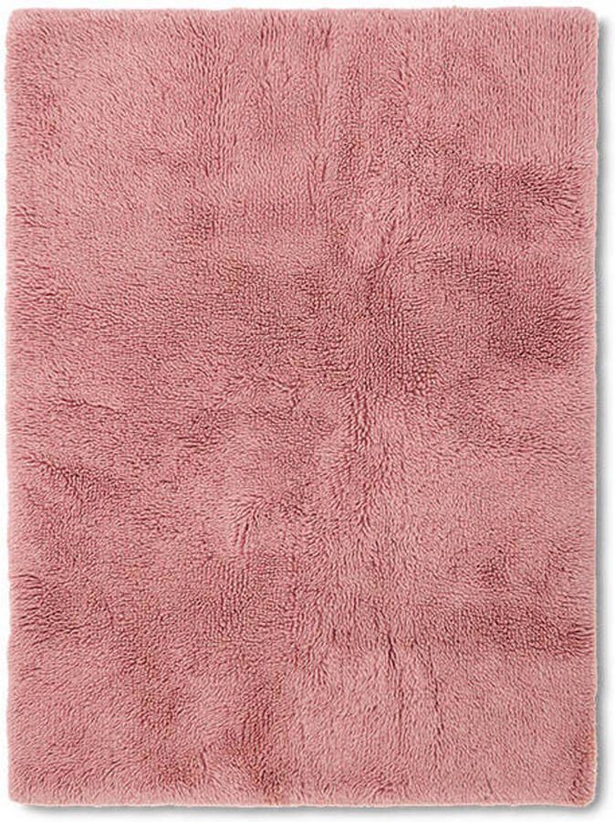 HKLIVING vloerkleed wol fluffy roze (240x150 cm)