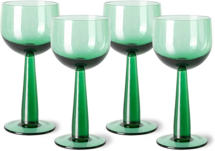 HKLIVING wijnglas the emeralds (set van 4)
