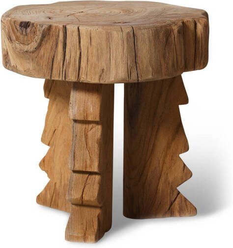 HKLIVING Krukje Carved Teakhout Ø40cm NATUREL - Foto 2