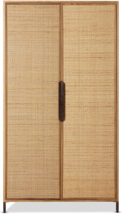 HKLIVING Opbergkast Pioneer Rattan & Hout 180 x 100cm Naturel