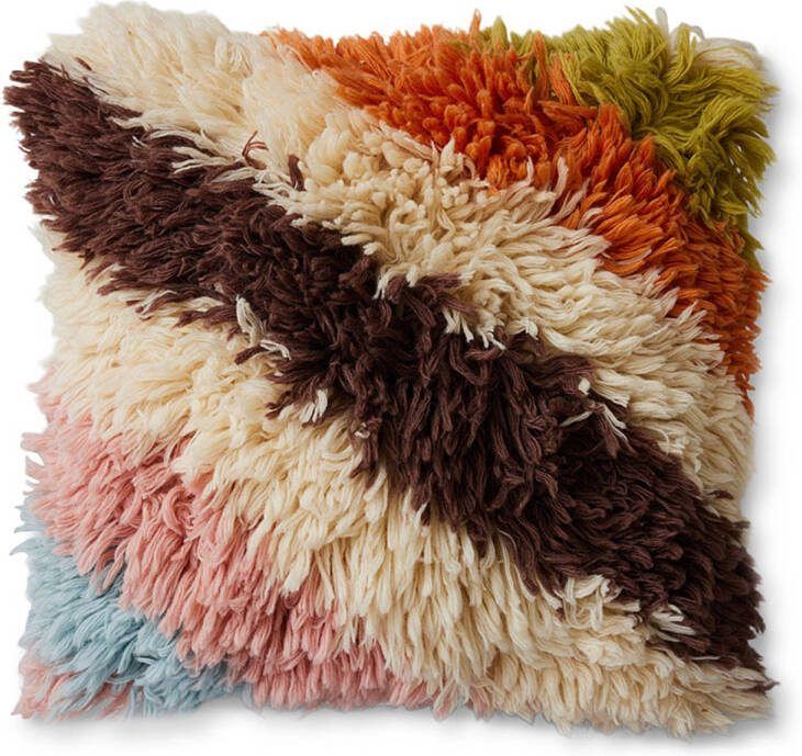 HKLIVING Fluffy Sierkussen 55 x 55 cm Striped