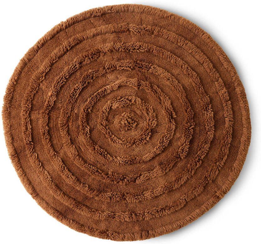 HKLIVING Round Woolen Vloerkleed Ø 150 cm Mahogany