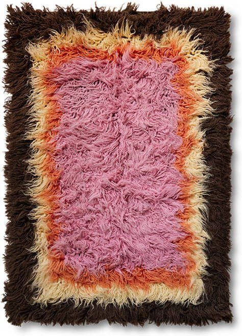 HKLIVING vloerkleed Downtown roze en bruin (180x120 cm)