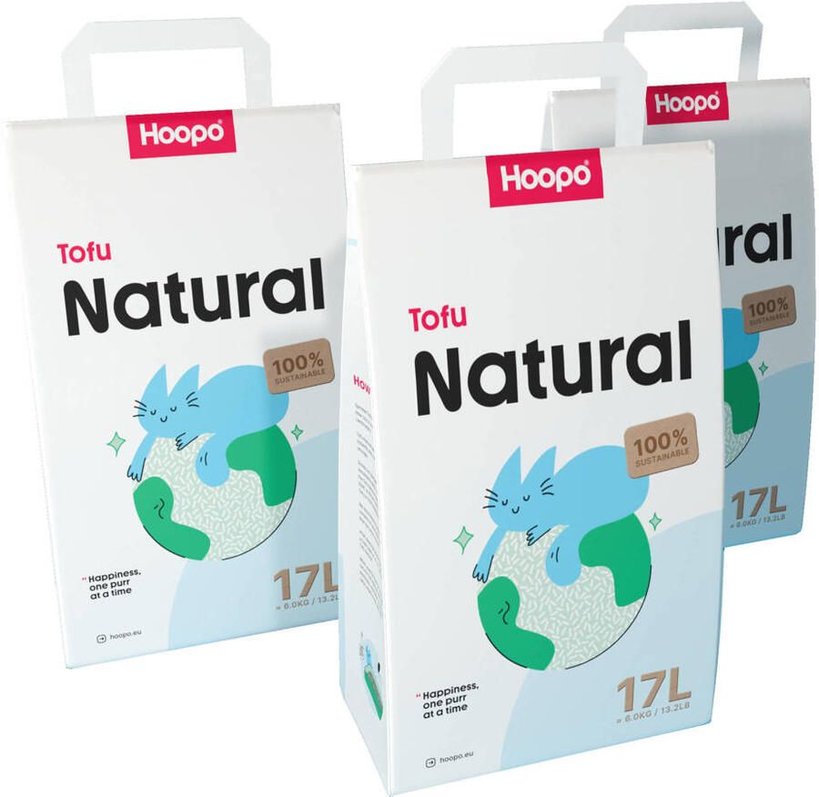 Hoopo Kattenbakvulling Tofu 17L x 3pack