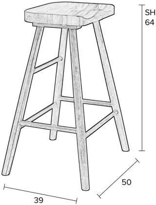 White Label Living | White Label Living | Barstoel Vander Natural | Zitmeubels eetkamer | Barstoel | Zitmeubels eetkamer | Barstoel - Foto 3