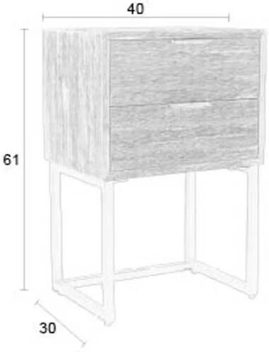 White Label Living | White Label Living | Bijzettafel Bedstand Webster | Slaapkamerkasten | Nachtkastje | Slaapkamerkasten | Nachtkastje - Foto 5