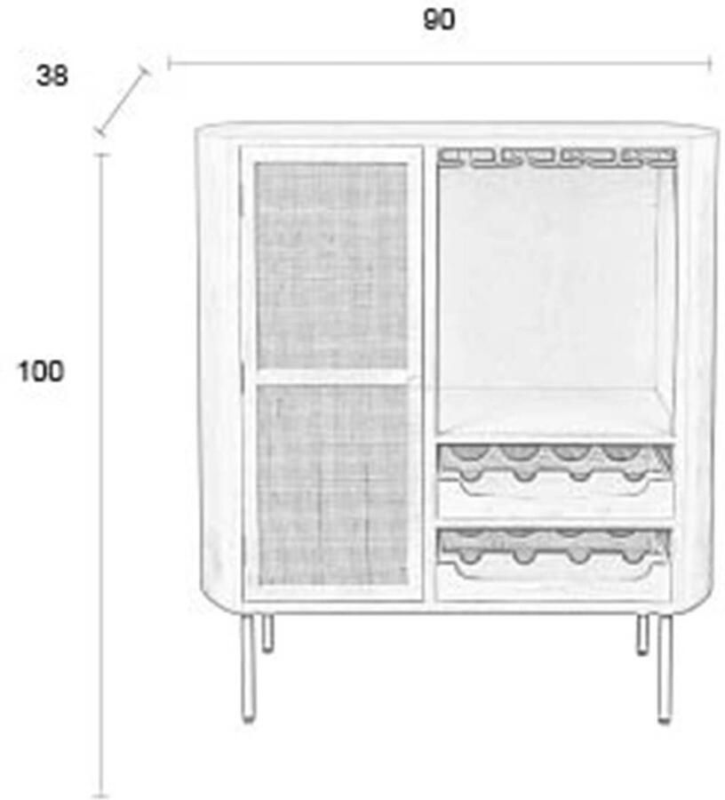 White Label Living | White Label Living | Wijnkast Amaya Low | Woonkamer meubels | KastWijnkast | Woonkamer meubels | KastWijnkast - Foto 4