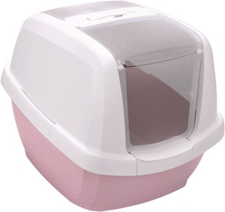 Dobeno Imac kattenbak Maddy 62 x 49 5 x 47 5 cm roze wit