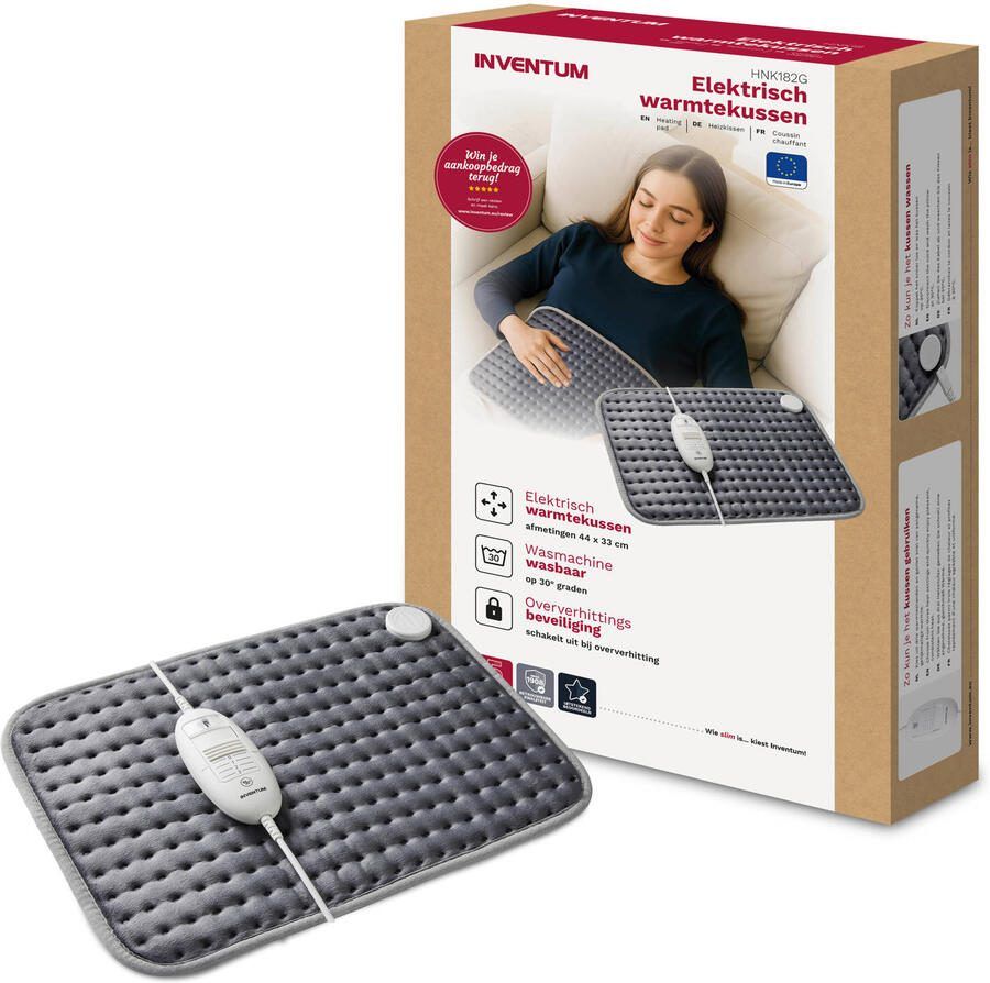 Inventum elektrisch warmtekussen HNK182G 44 x 33 cm grijs - Foto 3
