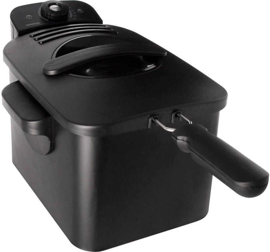 Inventum GF431B Frituurpan 3 liter Tot 190 graden 2200 watt Koude zone Friteuse Zwart