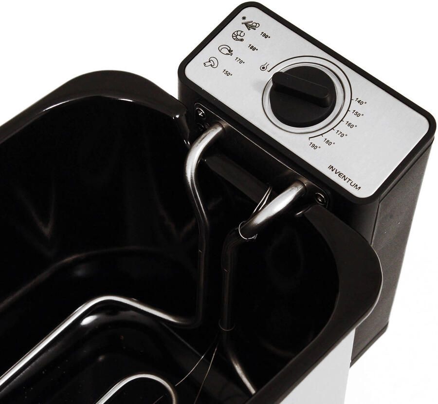Inventum GF645F Frituurpan 4 liter Tot 190 graden 3000 watt Koude zone Anti reukfilter Kijkvenster Friteuse RVS Zwart - Foto 4